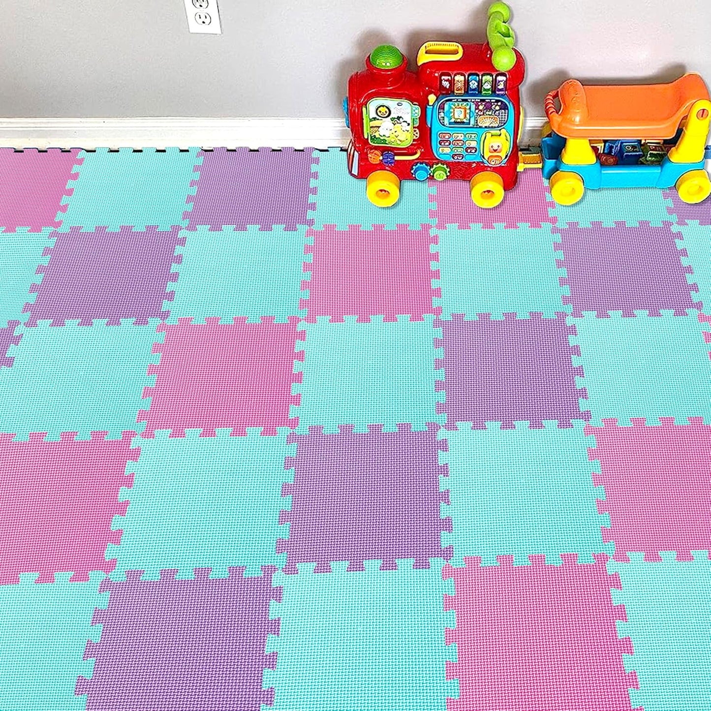 YIMINYUER® 25 Tiles (30cm×30cm×1cm Each Tile) Baby Soft Puzzle Play Mats, Kids Thick EVA Foam Floor, Toddlers & Children's Soft Interlocking Mat R03R08R11G301025