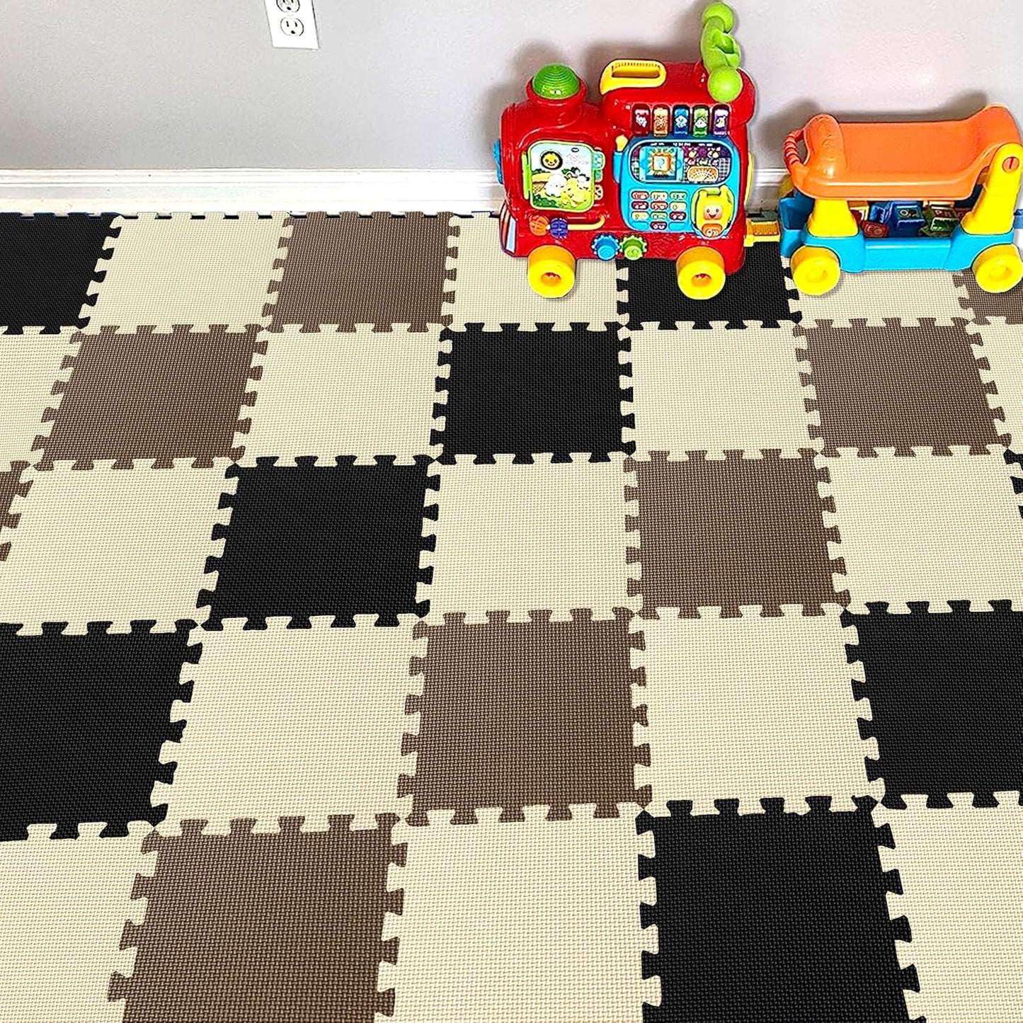 YIMINYUER® 25 Tiles (30cm×30cm×1cm Each Tile) Baby Soft Puzzle Play Mats, Kids Thick EVA Foam Floor, Toddlers & Children's Soft Interlocking Mat R04R06R10G301025