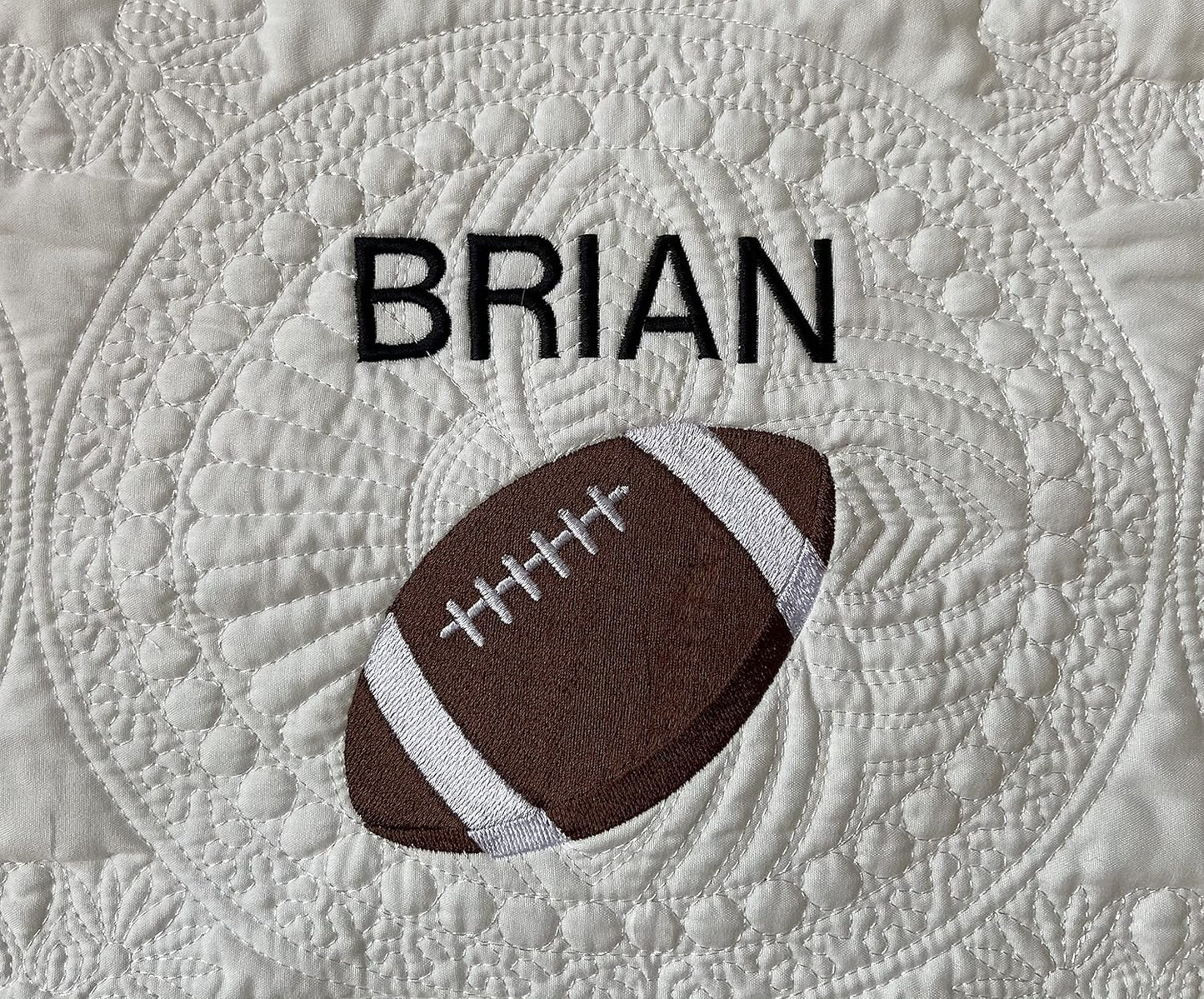 Personalized Baby Blanket Quilt | Monogrammed Blankets for Boys and Girls | Embroidered Baby Gifts | Football