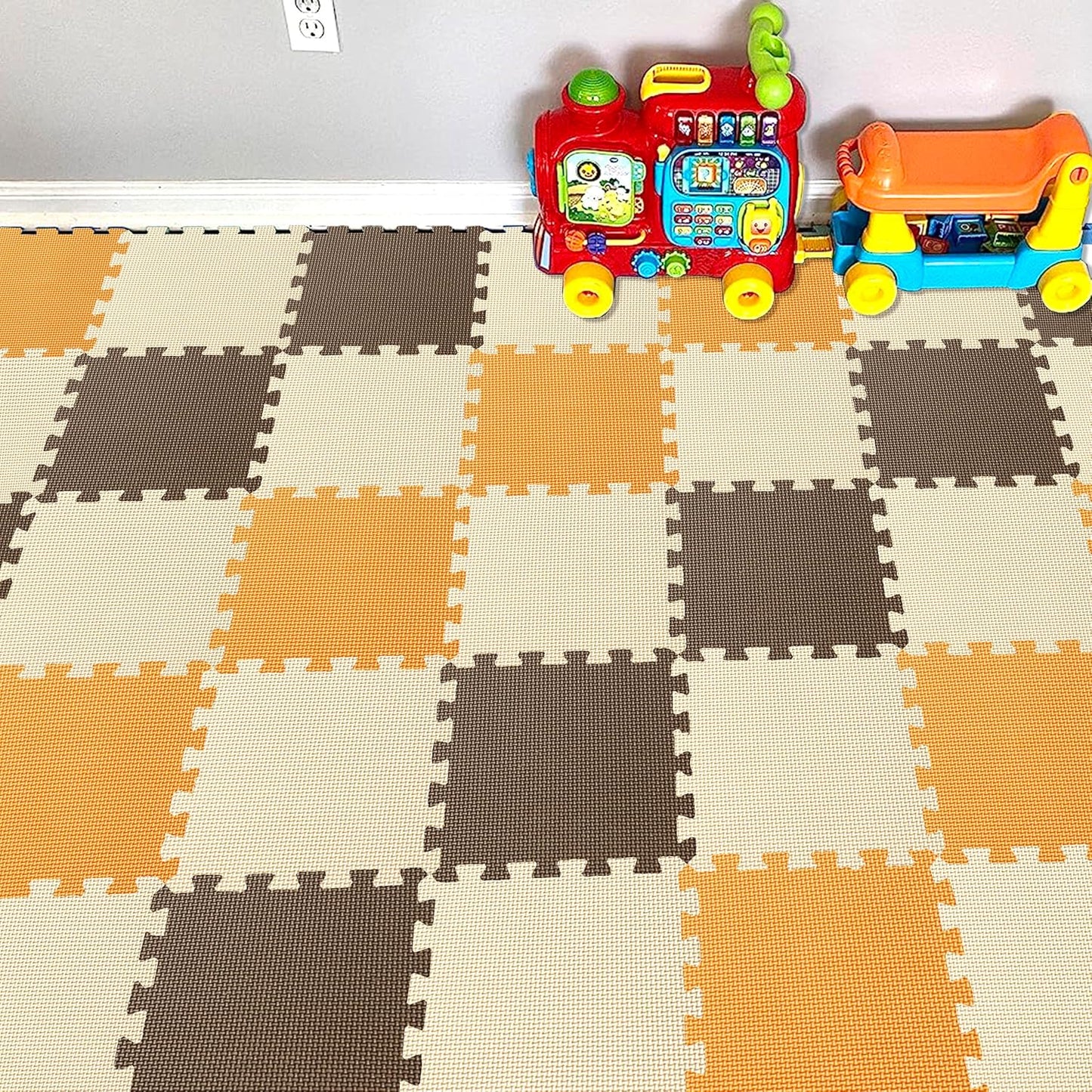 YIMINYUER® 25 Tiles (30cm×30cm×1cm Each Tile) Baby Soft Puzzle Play Mats, Kids Thick EVA Foam Floor, Toddlers & Children's Soft Interlocking Mat R02R06R10G301025